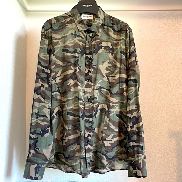 Saint Laurent Men’s Camouflage Print Shirt - Picture 2 of 6